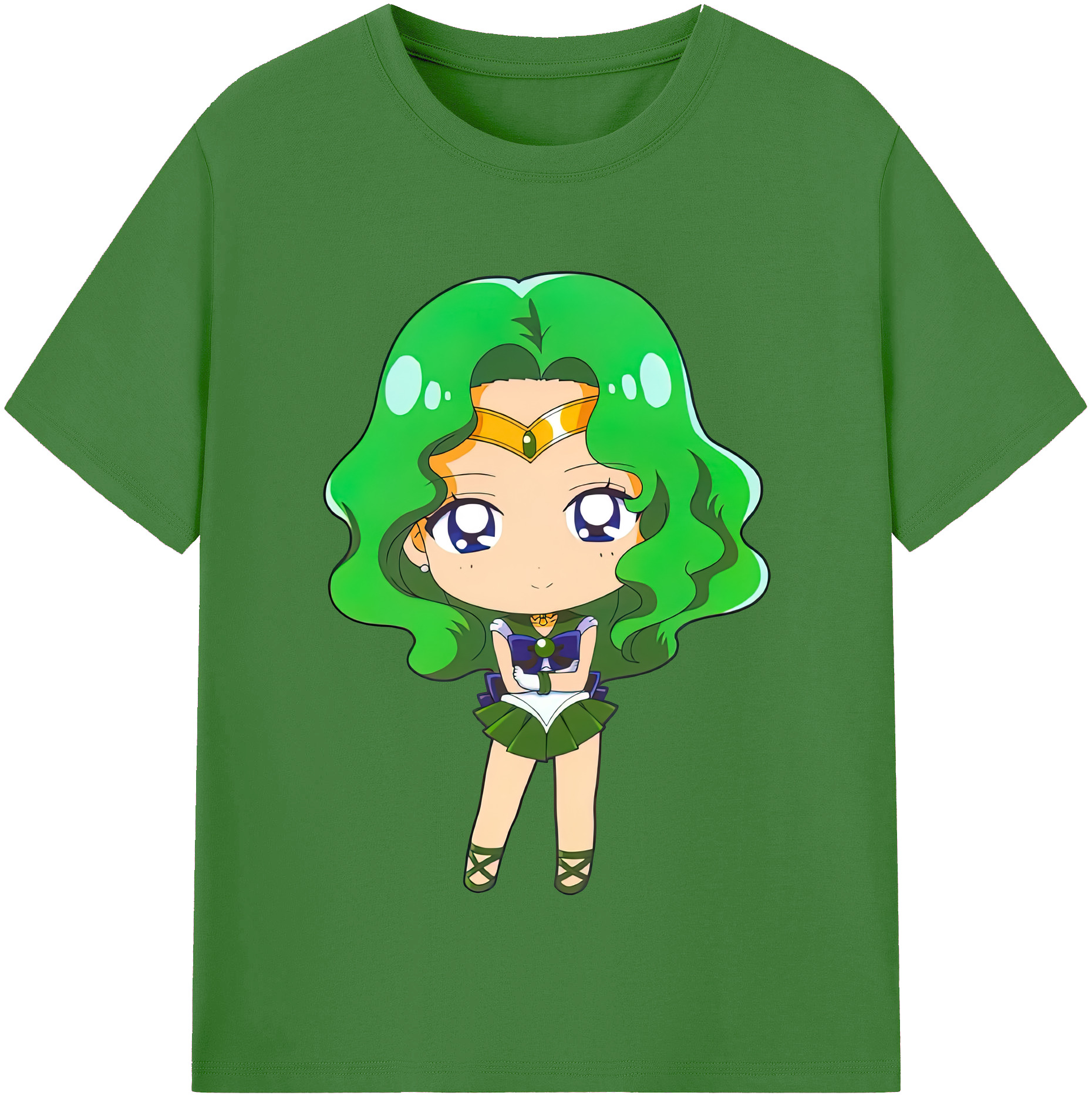 （画像用） 美少女戦士セーラームーン 海王 みちる（かいおう みちる） Sailor Moon Kaiou Michiru レディースカジュアルプリントTシャツ（綿100％）